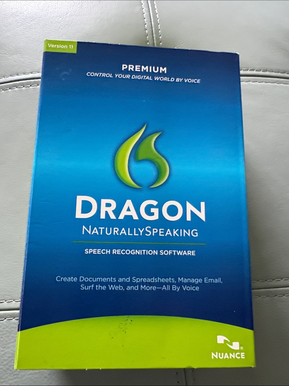 Dragon NaturallySpeaking Premium Speech Recognition Software - Blue/Green